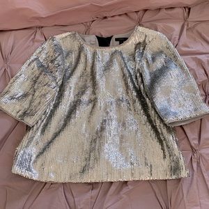 Jcrew Silver Sequin Top